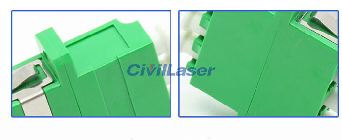 LC APC Connector Four Core Plastic 녹색 Fiber Optic Adapter